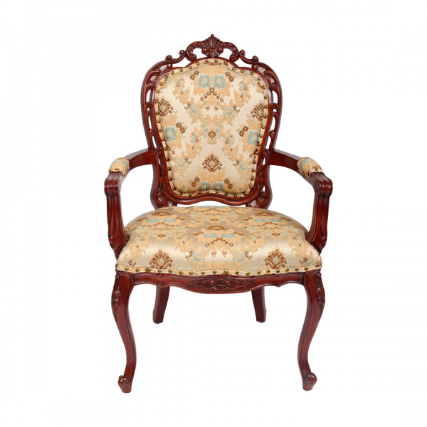 Резной стул с подлокотниками DR-030A  купить в интернет магазине Мебель из массива. Звоните +7 495 961-63-63 Кресло руководителя из Индонезии